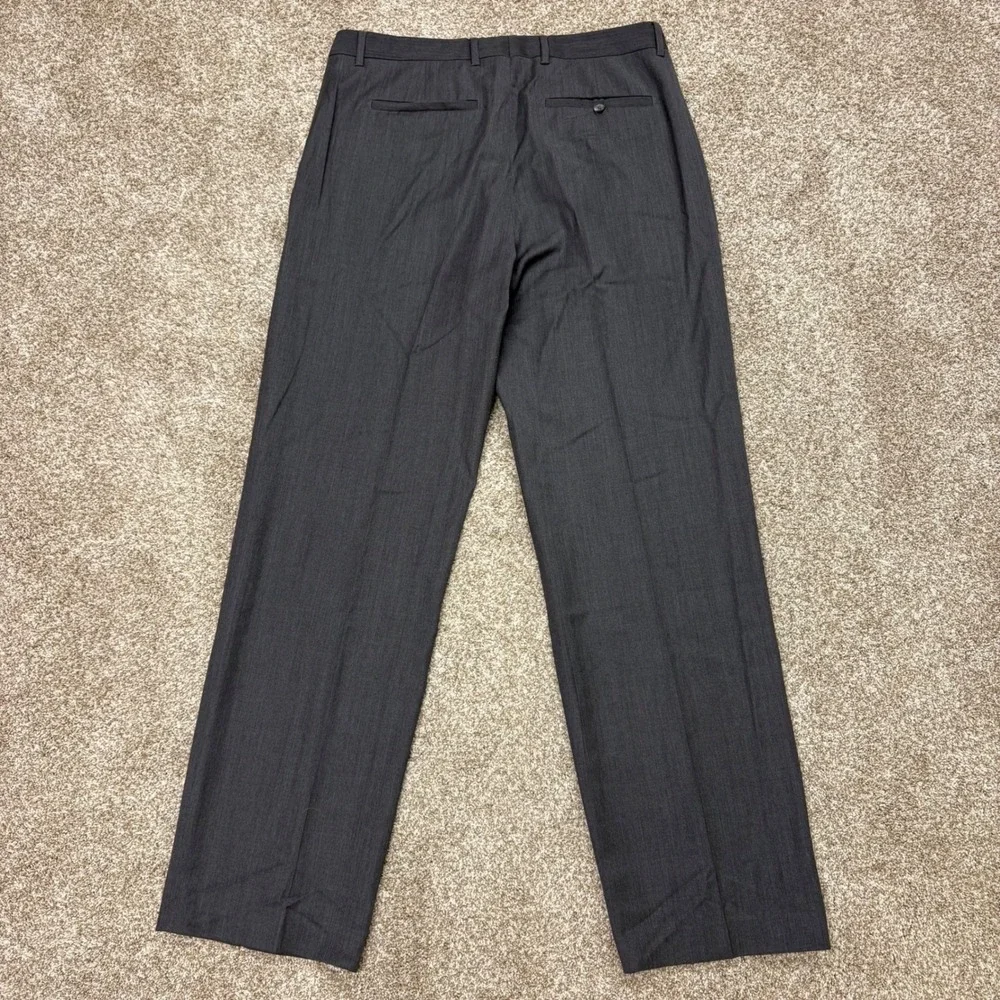 LOT OF 2 Banana Republic Wool Dress Pants Mens 35x34 Gray Brown Flat Front Slack
